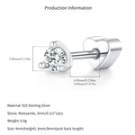 925 Sterling Silver Moissanite Minimalist Cartilage Stud 110100104