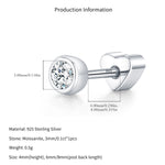 925 Sterling Silver Moissanite Bezel Bubble Cartilage Stud 110100105