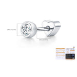 925 Sterling Silver Moissanite Bezel Bubble Cartilage Stud 110100105