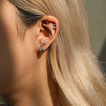 925 Sterling Silver Moissanite Bezel Bubble Cartilage Stud 110100105