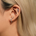 925 Sterling Silver Moissanite Bezel Bubble Cartilage Stud 110100105