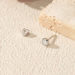 925 Sterling Silver Moissanite Bezel Bubble Cartilage Stud 110100105