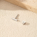 925 Sterling Silver Moissanite Pavé Bar Cartilage Stud 110100106
