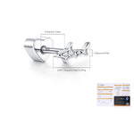 925 Sterling Silver Moissanite Shark Cartilage Stud 110100107