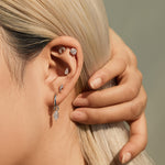 925 Sterling Silver Moissanite Shark Cartilage Stud 110100107