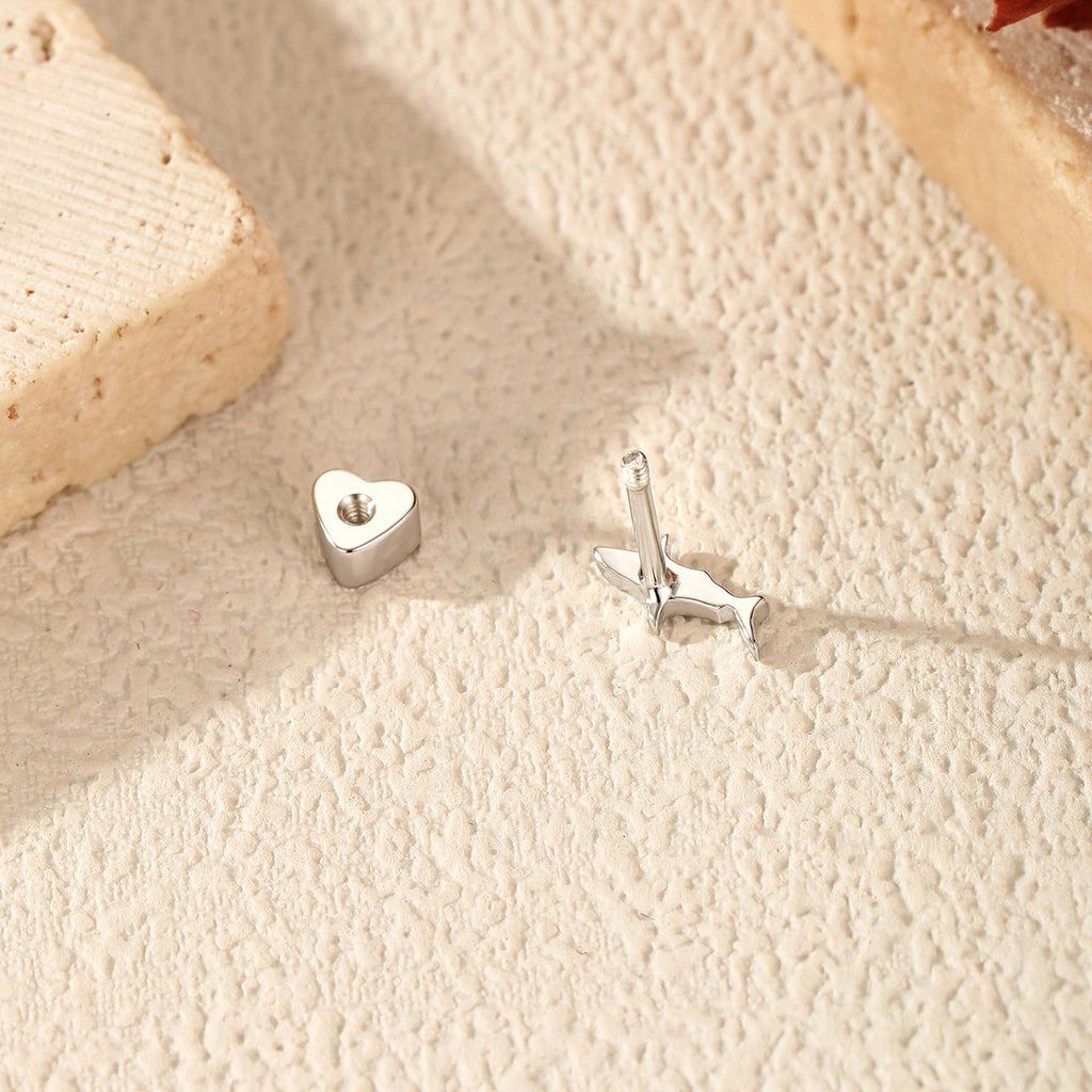 925 Sterling Silver Moissanite Shark Cartilage Stud 110100107