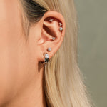 925 Sterling Silver Moissanite Cluster Cartilage Stud 110100108