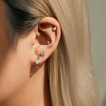 925 Sterling Silver Moissanite Cluster Cartilage Stud 110100108