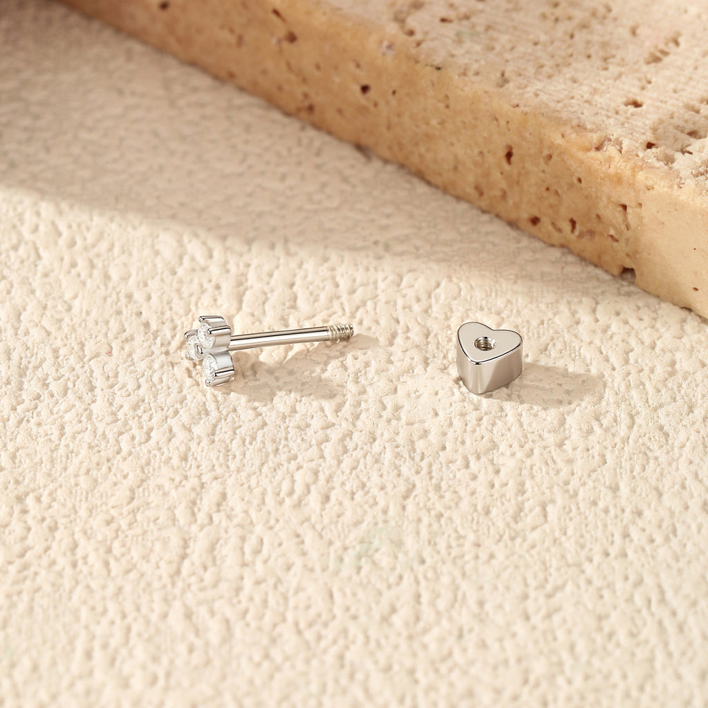925 Sterling Silver Moissanite Cluster Cartilage Stud 110100108