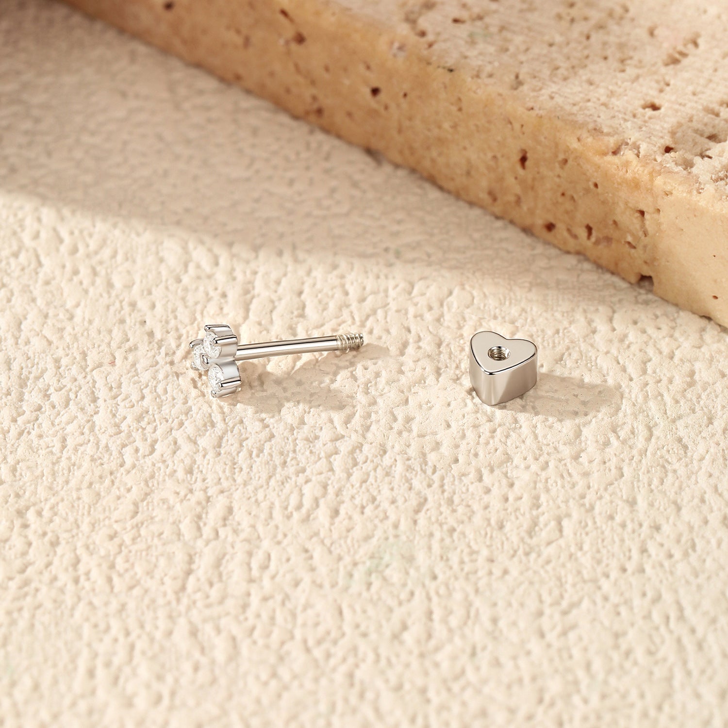 925 Sterling Silver Moissanite Cluster Cartilage Stud 110100108