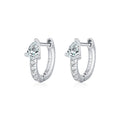 925 Sterling Silver Pear Cut Moissanite Huggie Hoop Earrings 110100109