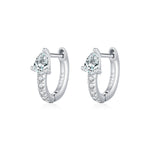 925 Sterling Silver Pear Cut Moissanite Huggie Hoop Earrings 110100109