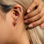 925 Sterling Silver Pear Cut Moissanite Huggie Hoop Earrings 110100109
