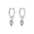925 Sterling Silver Marquise Moissanite Dangle Hoop Earrings 110100110