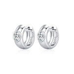 925 Sterling Silver Moissanite Bubble Huggie Hoop Earrings 110100111