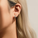 925 Sterling Silver Moissanite Bubble Huggie Hoop Earrings 110100111