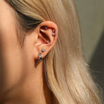 925 Sterling Silver Moissanite Bubble Huggie Hoop Earrings 110100111