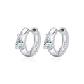 925 Sterling Silver Pear Cut Moissanite Huggie Hoop Earrings 110100112