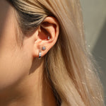 925 Sterling Silver Pear Cut Moissanite Huggie Hoop Earrings 110100112