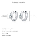 925 Sterling Silver Pear Cut Moissanite Huggie Hoop Earrings 110100112