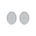925 Sterling Silver Moissanite Oval Button Stud Earrings 110100113