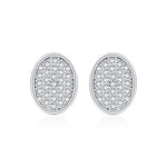 925 Sterling Silver Moissanite Oval Button Stud Earrings 110100113