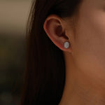 925 Sterling Silver Moissanite Oval Button Stud Earrings 110100113