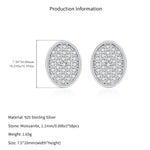 925 Sterling Silver Moissanite Oval Button Stud Earrings 110100113
