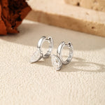 925 Sterling Silver 0.5ct Marquise Moissanite Hoop Earrings 110100115