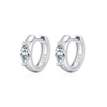 925 Sterling Silver 0.3ct Marquise Moissanite Huggie Hoop Earrings 110100116