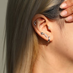 925 Sterling Silver 0.3ct Marquise Moissanite Huggie Hoop Earrings 110100116