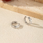 925 Sterling Silver 0.3ct Marquise Moissanite Huggie Hoop Earrings 110100116