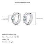 925 Sterling Silver 0.3ct Marquise Moissanite Huggie Hoop Earrings 110100116