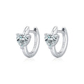 925 Sterling Silver 0.5ct Heart Moissanite Huggie Hoop Earrings 110100117