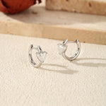 925 Sterling Silver 0.5ct Heart Moissanite Huggie Hoop Earrings 110100117