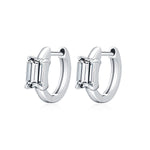 925 Sterling Silver 0.8ct Moissanite Huggie Hoop Earrings 110100118