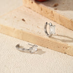 925 Sterling Silver 0.8ct Moissanite Huggie Hoop Earrings 110100118