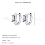 925 Sterling Silver 0.8ct Moissanite Huggie Hoop Earrings 110100118
