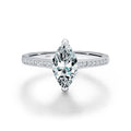 925 Sterling Silver 1ct Marquise Cut Moissanite Ring 110200049