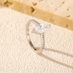 925 Sterling Silver 1ct Marquise Cut Moissanite Ring 110200049