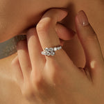 925 Sterling Silver Multi-Stone Moissanite Cluster Stacking Ring 110200050