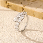 925 Sterling Silver Multi-Stone Moissanite Cluster Stacking Ring 110200050
