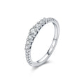 925 Sterling Silver Graduated Moissanite Half-Eternity Band Ring 110200051