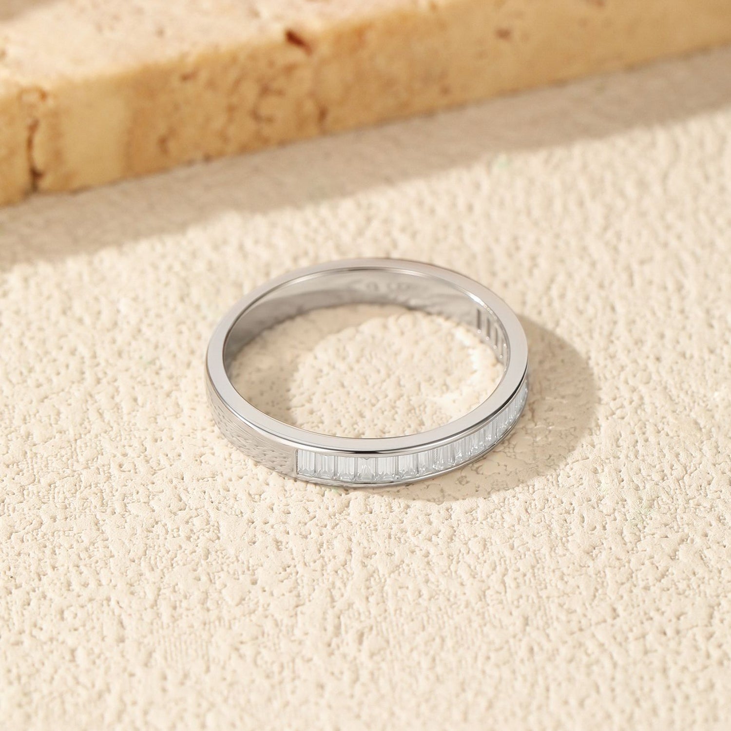 925 Sterling Silver Moissanite Channel Set Eternity Band Ring110200052
