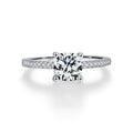 925 Sterling Silver 1ct Moissanite Pavé Engagement Ring 110200053
