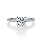 925 Sterling Silver 1ct Moissanite Pavé Engagement Ring 110200053