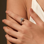925 Sterling Silver 1ct Moissanite Pavé Engagement Ring 110200053