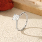 925 Sterling Silver 1ct Moissanite Pavé Engagement Ring 110200053