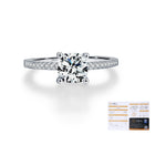 925 Sterling Silver 1ct Moissanite Pavé Engagement Ring 110200053