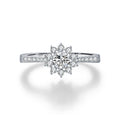 925 Sterling Silver 0.3ct Moissanite Floral Halo Ring 110200056